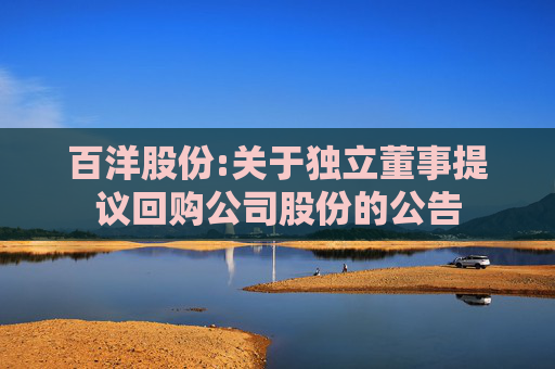 百洋股份:关于独立董事提议回购公司股份的公告