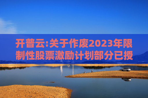 开普云:关于作废2023年限制性股票激励计划部分已授予尚未归属的限制性股票的公告