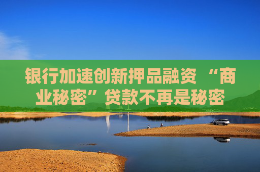 银行加速创新押品融资 “商业秘密”贷款不再是秘密