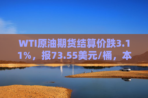 WTI原油期货结算价跌3.11%,报73.55美元/桶,本周累计下跌1.7%,8月份累计下跌5.6%