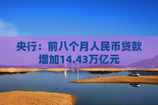 央行：前八个月人民币贷款增加14.43万亿元
