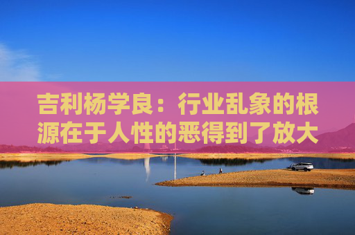 吉利杨学良：行业乱象的根源在于人性的恶得到了放大
